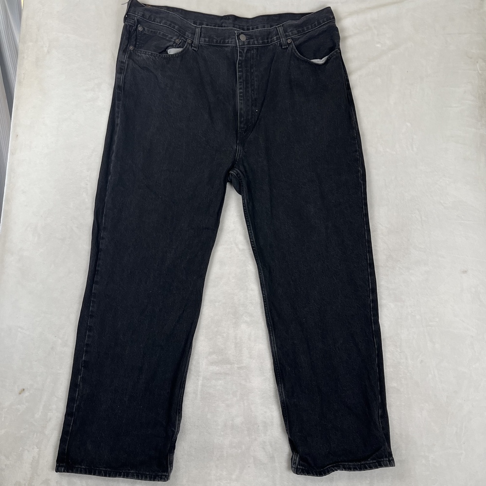 Levi's 565 Jeans Mens 42x32 Black Relaxed Straight Denim Dark Wash